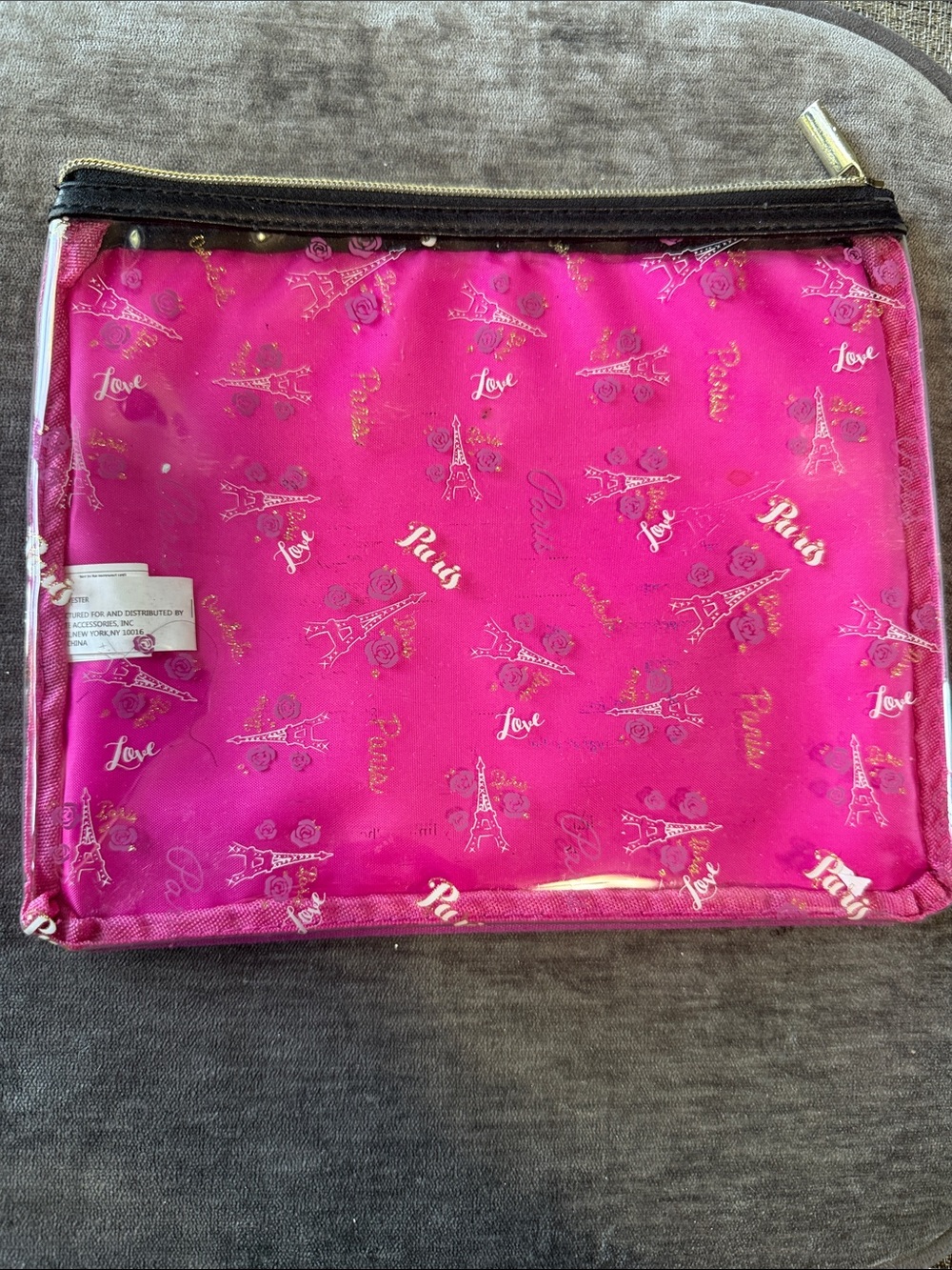 Women Makeup Pouch - Hot Pink Travel Cosmetic Bag